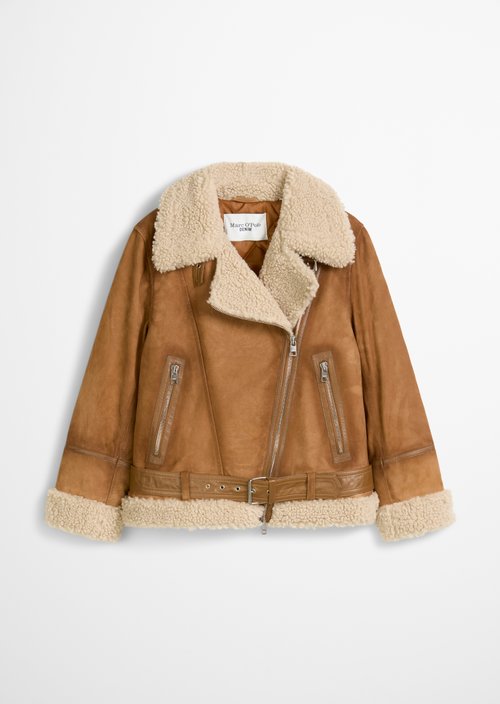 Suede jacket regular — Wood Grain
