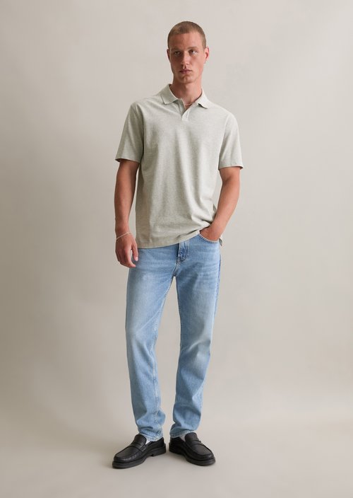 Polo shirt jersey regular — Light Gravel Melange