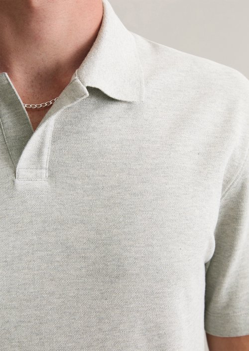 Polo shirt jersey regular — Light Gravel Melange