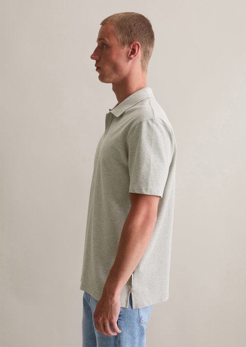 Polo shirt jersey regular — Light Gravel Melange