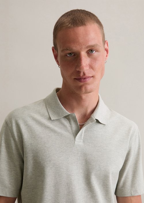 Polo shirt jersey regular — Light Gravel Melange