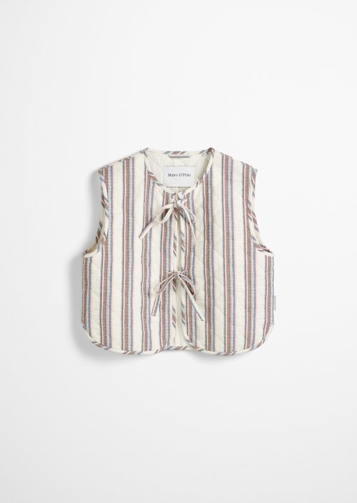 Regular striped vest — Offwhite