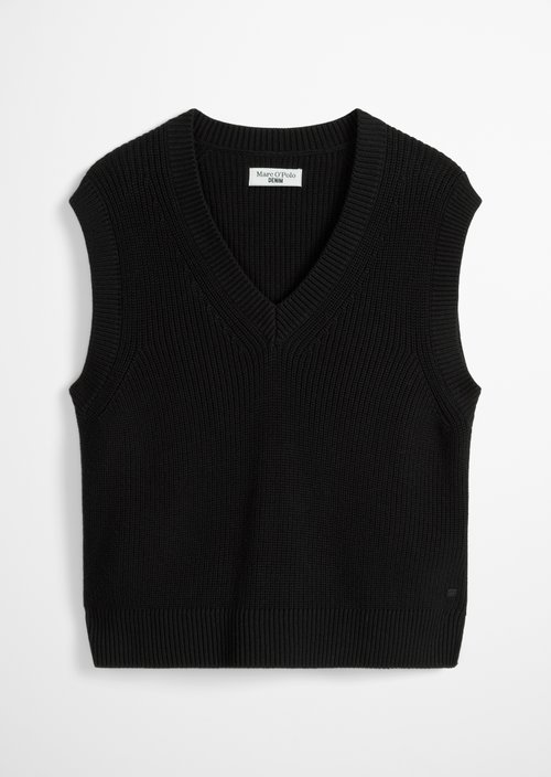 Sleeveless jumper in a regular fit — Black