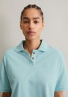 Marc O'Polo Kurzarm-Poloshirt wide, Damen, blau, Gr. l, 100% Baumwolle