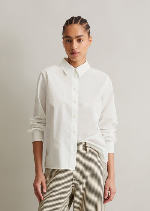 Regular blouse with pleat detail — Silky White