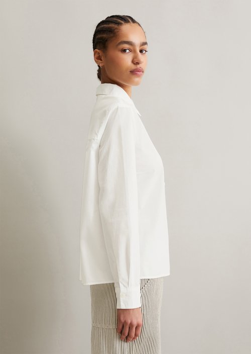 Regular blouse with pleat detail — Silky White