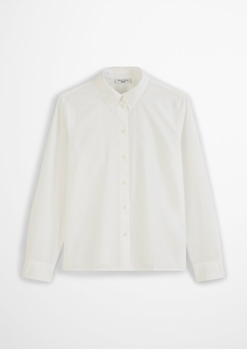 Regular blouse with pleat detail — Silky White