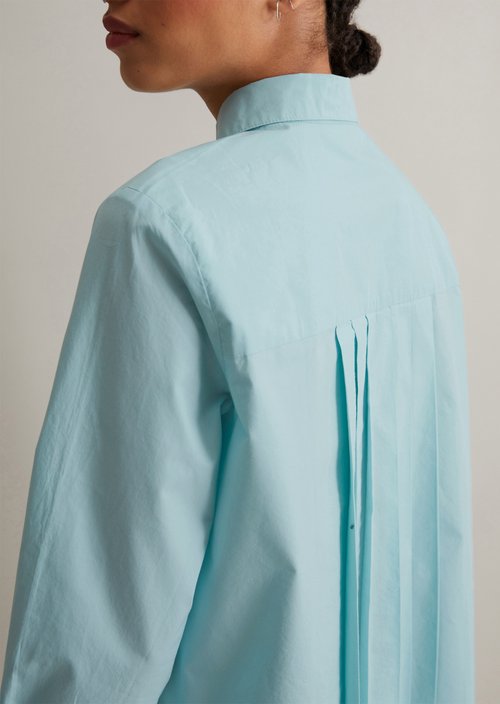Regular blouse with pleat detail — Blue Fog