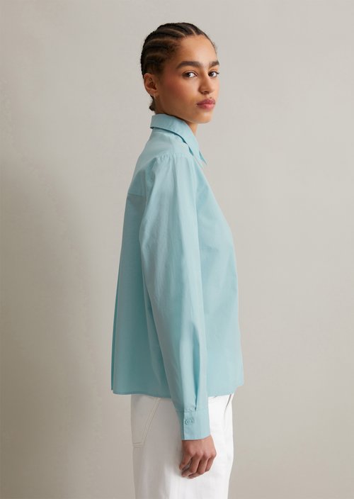 Regular blouse with pleat detail — Blue Fog