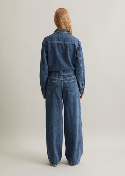Relaxed fit denim overall — Medium Blue