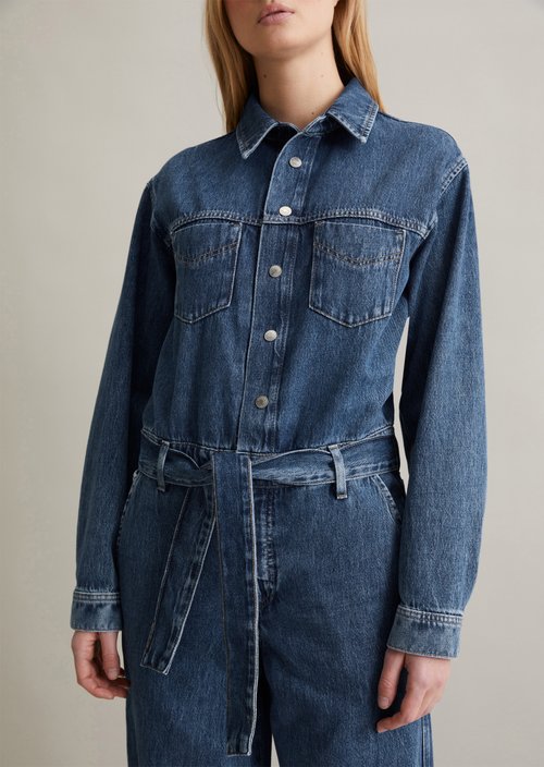 Relaxed fit denim overall — Medium Blue