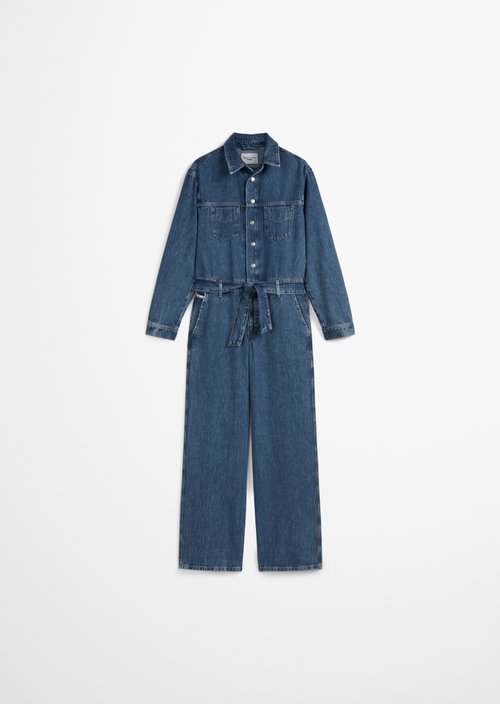 Relaxed fit denim overall — Medium Blue