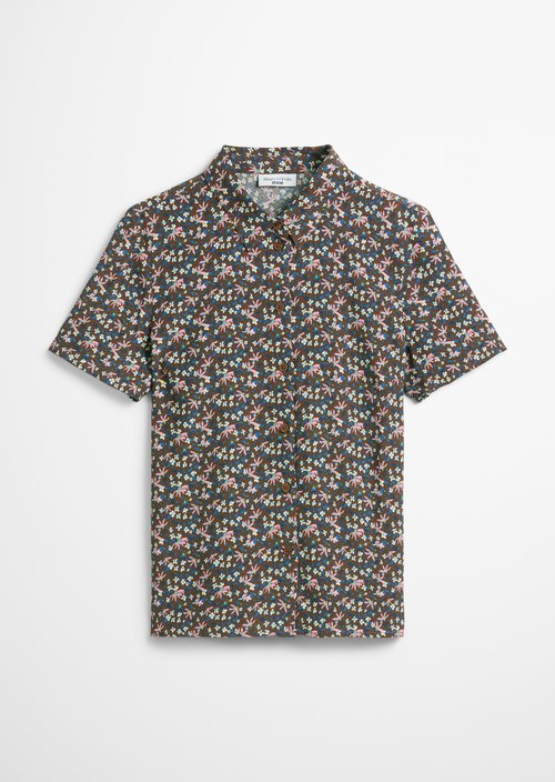 Regular short-sleeved blouse — Medium Brown