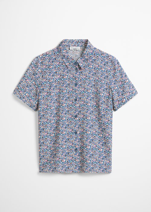 Regular short-sleeved blouse — Medium Blue