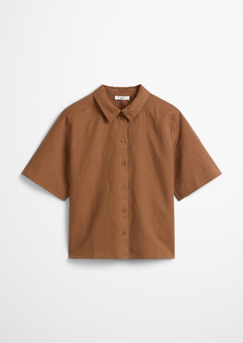 Relaxed short-sleeved blouse — Melted Chocolate