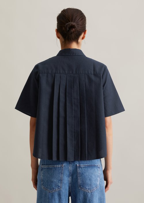 Relaxed short-sleeved blouse — Blue Depths