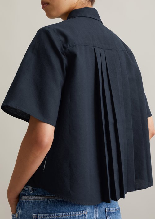 Relaxed short-sleeved blouse — Blue Depths