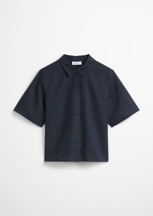 Relaxed short-sleeved blouse — Blue Depths