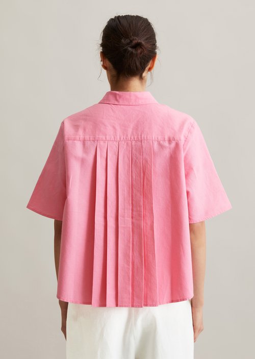 Relaxed short-sleeved blouse — Soft Pink