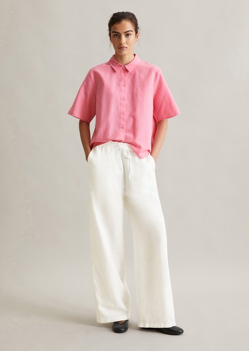 Relaxed short-sleeved blouse — Soft Pink