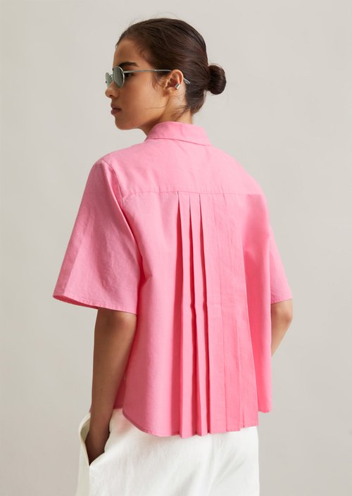 Relaxed short-sleeved blouse — Soft Pink