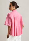 Marc O'Polo Relaxte blouse met korte mouwen, Dames, roze, L, 53% Linnen, 47% Katoen
