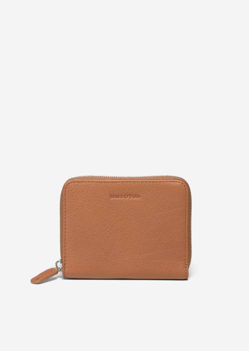 Zipper-Geldbörse Classic Cognac in Frontalansicht