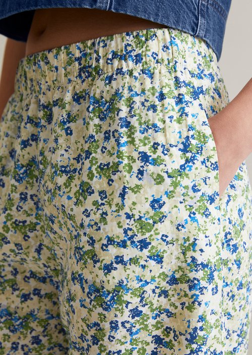 Relaxed print slip-on pants — Medium Blue
