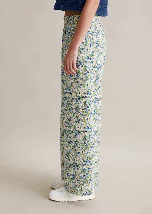 Relaxed print slip-on pants — Medium Blue