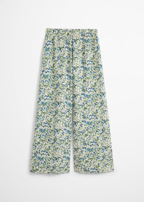Relaxed print slip-on pants — Medium Blue