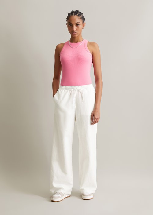 Relaxed slip pants — Silky White