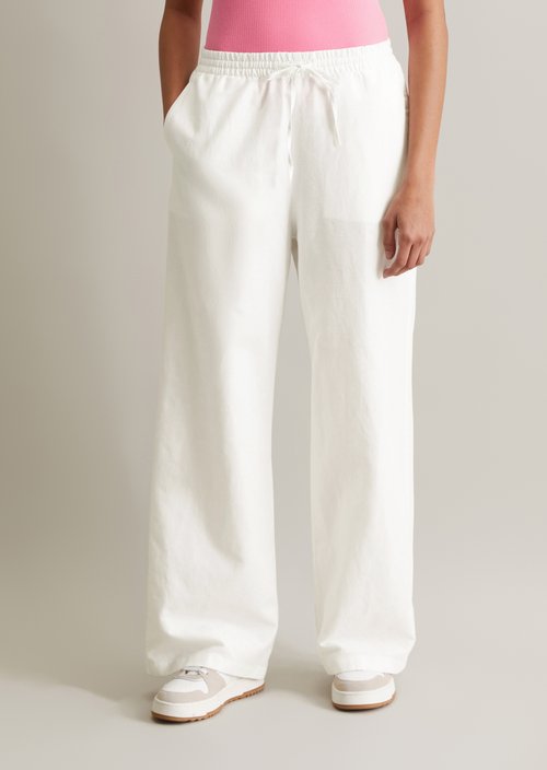 Relaxed slip pants — Silky White