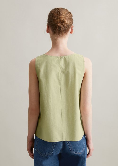 Regular cropped blouse top — Elm Green