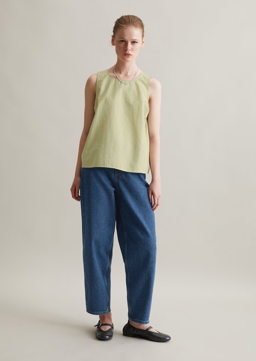 Regular cropped blouse top — Elm Green