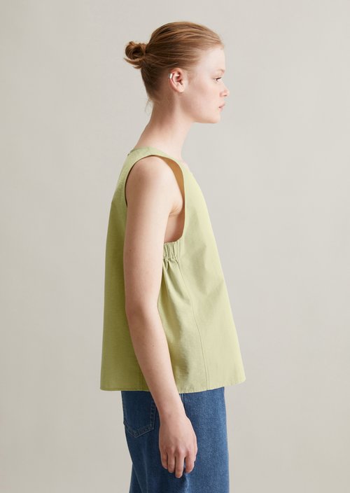 Regular cropped blouse top — Elm Green