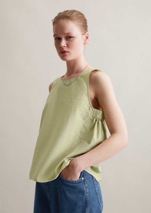 Regular cropped blouse top — Elm Green