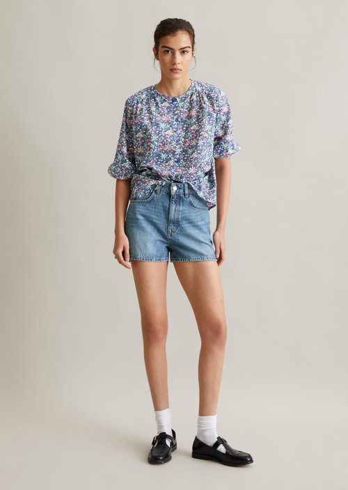 Jean shorts model Auri shaped flared — Light Blue