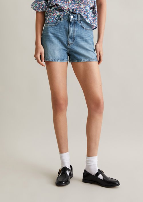 Jean shorts model Auri shaped flared — Light Blue