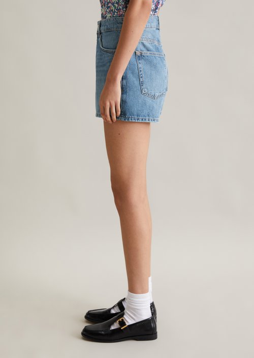 Jean shorts model Auri shaped flared — Light Blue