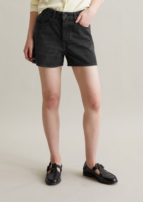 Jean shorts model Auri shaped flared — Black