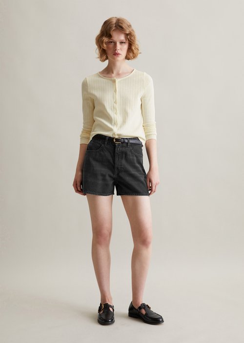 Jean shorts model Auri shaped flared — Black