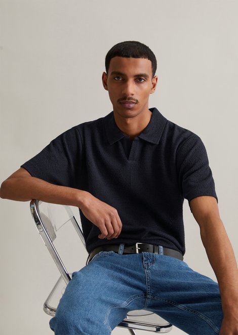 Marc O'Polo Relaxte polo, Heren, blauw, Xl, 64% Katoen, 35% Polyester, 1% Elasthaan