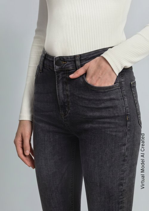 Jeans model Kaj skinny cropped — Dark Grey