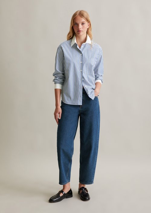 Regular striped blouse — Medium Blue