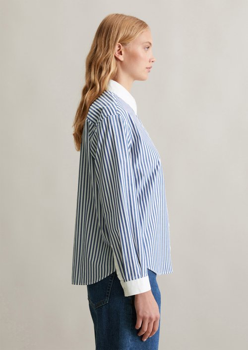 Regular striped blouse — Medium Blue
