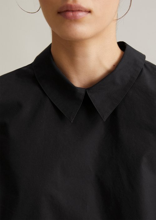 Sleeveless poplin blouse regular — Black