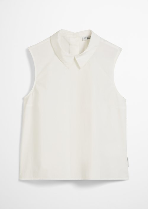 Sleeveless poplin blouse regular — Silky White