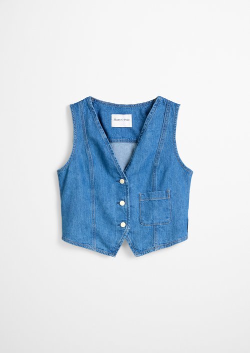 Regular denim vest — Aqua