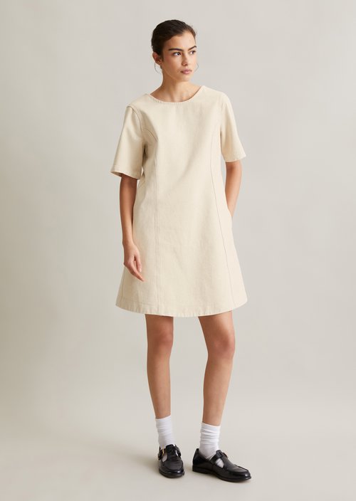 Mini jeans dress relaxed — Offwhite