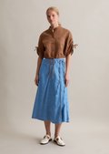 【Anyone more】Nibeo Denim Ribbon Wrap Skirt Pants Ribbon Pants